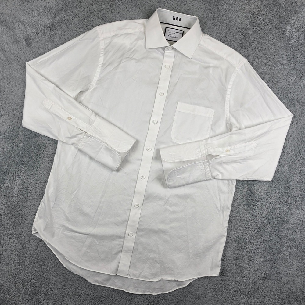 Charles Tyrwhitt Dress Shirt Mens 15.5 White Custom French Cuff Cotton Solid